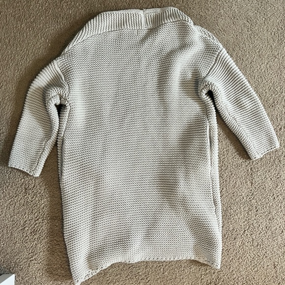 Mod Ref Chunky Knit Longline Cardigan Sweater: Gray Pockets Size XS - Picture 3 of 6